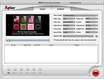 Aplus FLV to ZUNE Converter screenshot 2