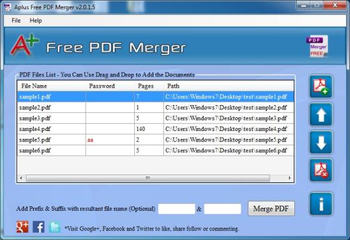 Aplus Free PDF Merger screenshot