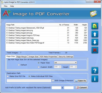 Aplus Image to PDF Converter screenshot