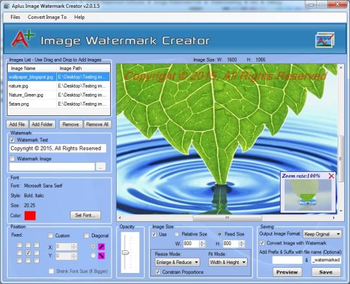 Aplus Image Watermark Creator screenshot
