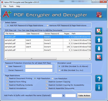 Aplus PDF Encrypt and Decrypt screenshot