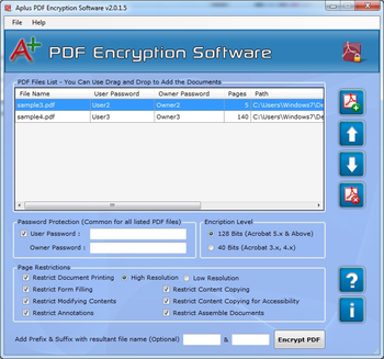 Aplus PDF Encryption Software screenshot