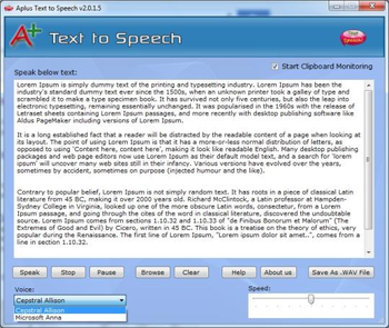 Aplus Text to Speech screenshot