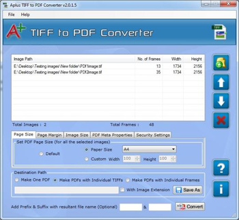 Aplus TIFF to PDF Converter screenshot