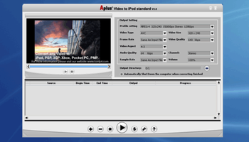 Aplus Video to iPod Standard screenshot