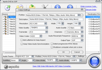 Apollo DVD to 3GP screenshot 2