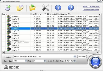 Apollo DVD to iPhone screenshot 2