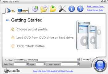 Apollo DVD to iPod screenshot 2