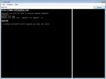 AppcmdUI screenshot
