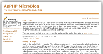 ApPHP MicroBlog screenshot