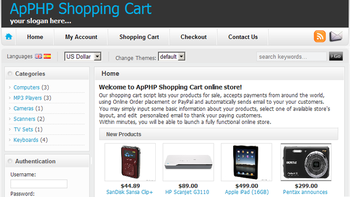 ApPHP Shopping Cart ecommerce software screenshot