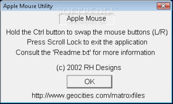 Apple Mouse Utility screenshot