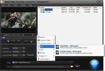 Apple Video Converter Factory Pro screenshot