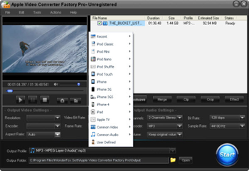 Apple Video Converter Factory Pro screenshot
