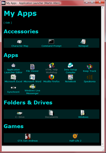 Application Launcher screenshot
