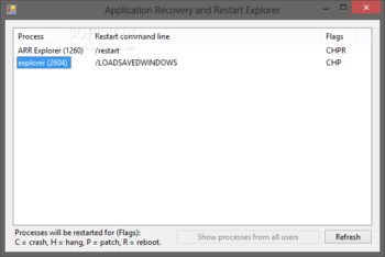 Application Recovery and Restart Explorer screenshot