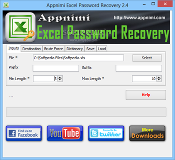 Appnimi Excel Password Recovery screenshot