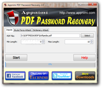 Appnimi PDF Password Recovery screenshot