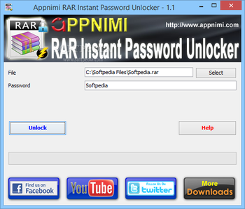 Appnimi RAR Instant Password Unlocker screenshot