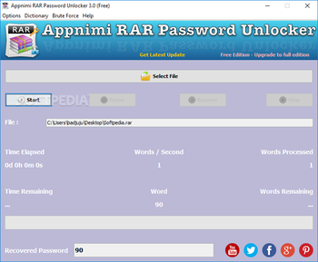 Appnimi RAR Password Unlocker screenshot