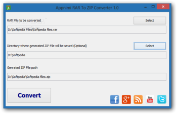 Appnimi RAR To ZIP Converter screenshot