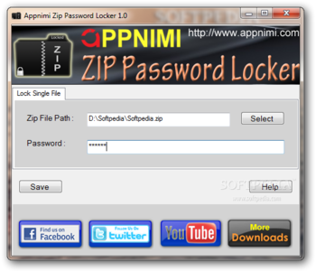 Appnimi Zip Password Locker screenshot