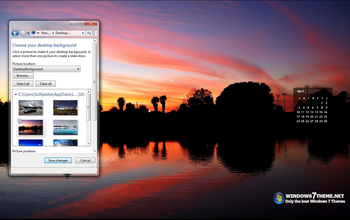 April 2011 Calendar Windows 7 Theme screenshot