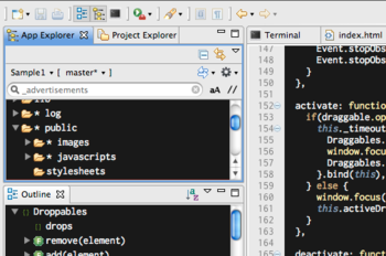 Aptana Studio screenshot