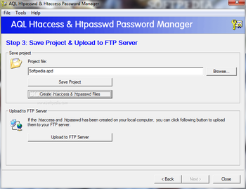 AQL htpasswd & htaccess Password Manager screenshot 3