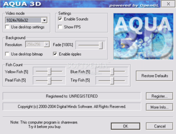 Aqua 3D Screensaver screenshot 2