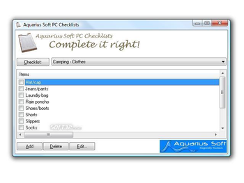 Aquarius Soft PC Checklists screenshot 2
