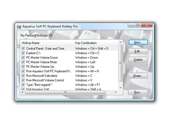Aquarius Soft PC Keyboard Hotkey Pro screenshot