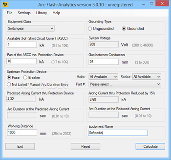Arc Flash Analytics screenshot