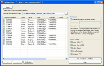 ArchiveUsers screenshot