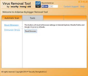 Ardamax Keylogger Removal Tool screenshot 2
