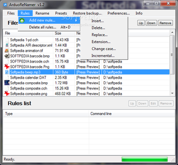 ArduoRenamer (formerly UltimateReNamerJG) screenshot 2