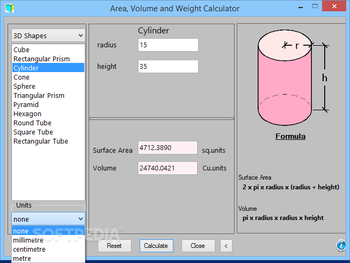 Area Volume and Weight Calculator screenshot 3