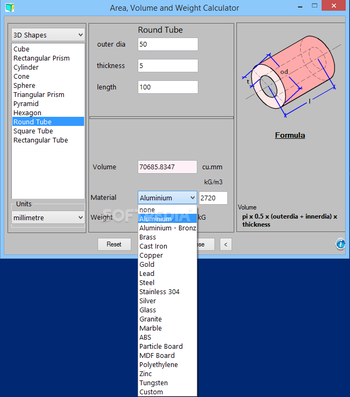 Area Volume and Weight Calculator screenshot 5