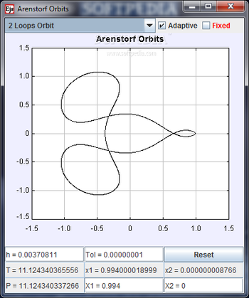 Arenstorf orbit screenshot