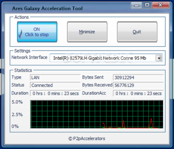 Ares Galaxy Acceleration Tool screenshot