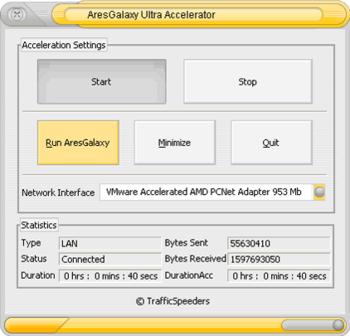 AresGalaxy Ultra Accelerator screenshot