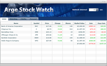 Arge Stock Watch screenshot