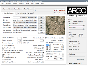 ARGO Content Generator screenshot