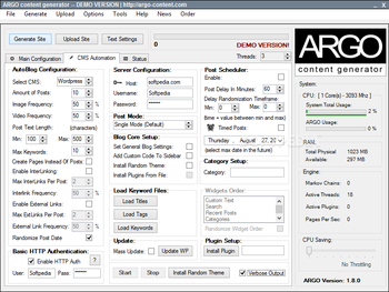 ARGO Content Generator screenshot 2