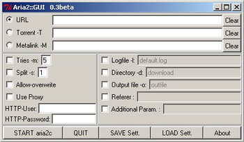 Aria2::GUI screenshot