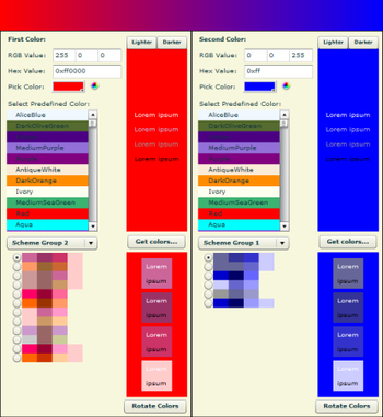 Aries Color Scheme Wizard screenshot