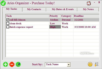 Aries Personal Organizer Software screenshot 2