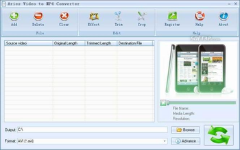Aries Video to MP4 Converter screenshot 2