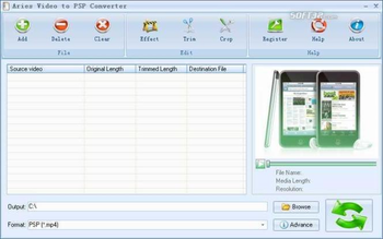 Aries Video to PSP Converter screenshot 3