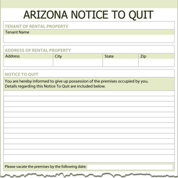 Arizona Notice To Quit screenshot